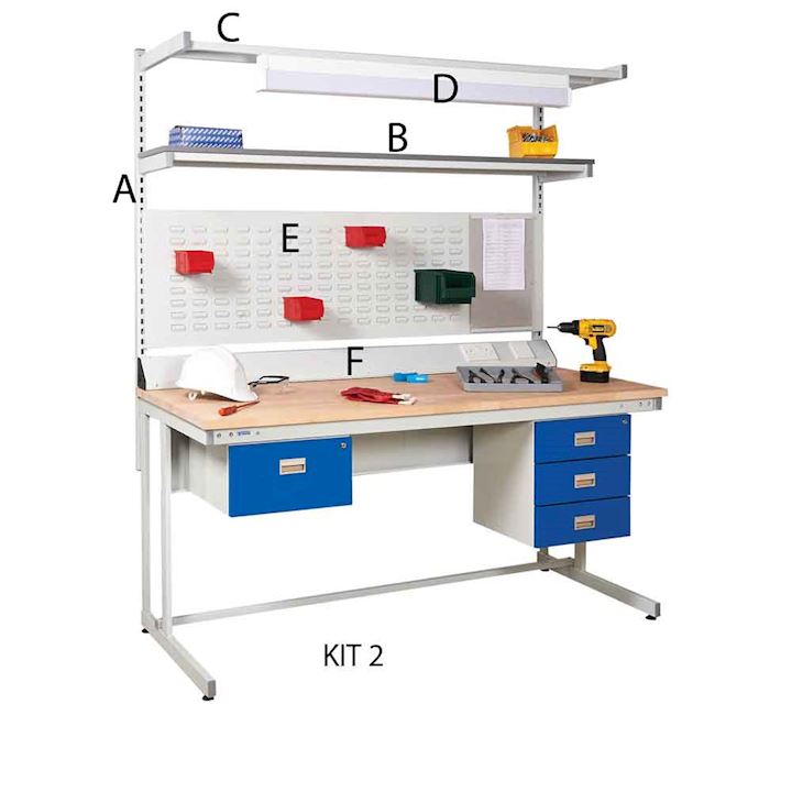 Cantilever Workbench Kit 2 with 2 drawers