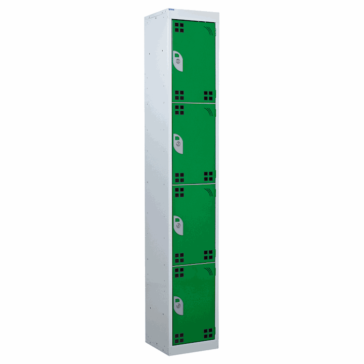 4 Door Tool Charging Locker 1800H by QMP Perforated Door